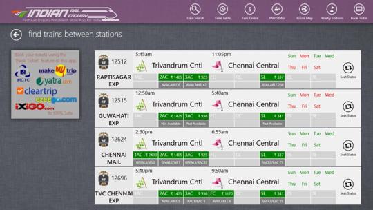 Indian Rail Enquiry for Windows 8