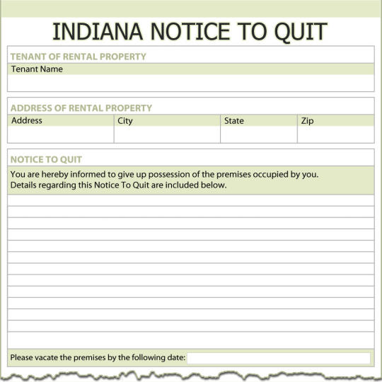 Indiana Notice To Quit