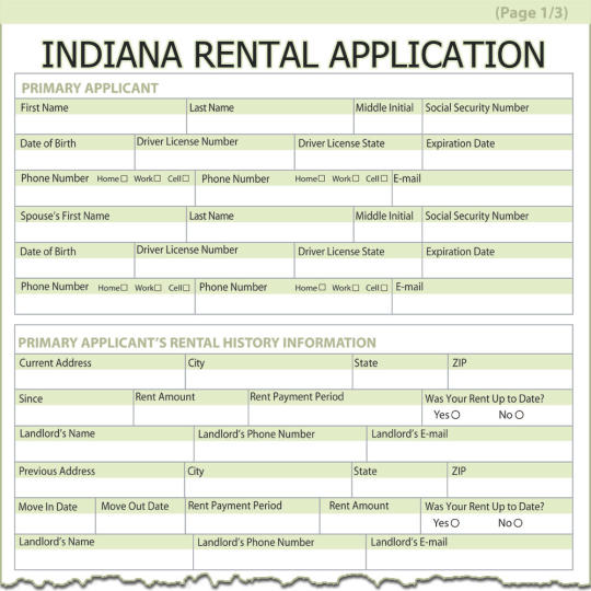 Indiana Rental Application