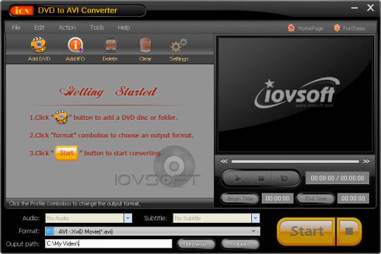iovSoft DVD to AVI Converter
