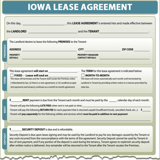 Iowa Lease Agreement
