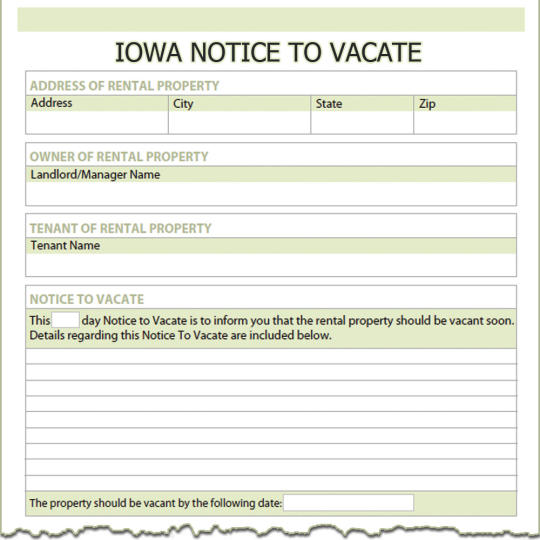 Iowa Notice To Vacate