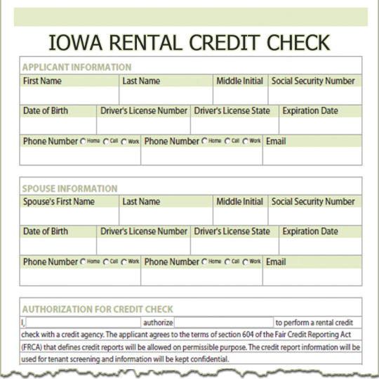 Iowa Rental Credit Check