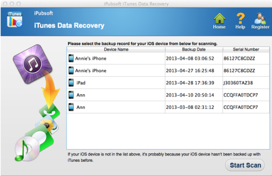 iPubsoft iTunes Data Recovery
