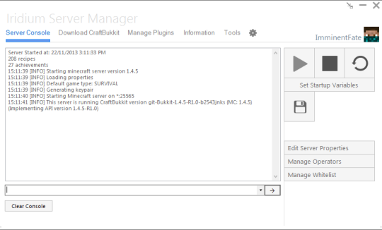 Iridium Craftbukkit Server Manager