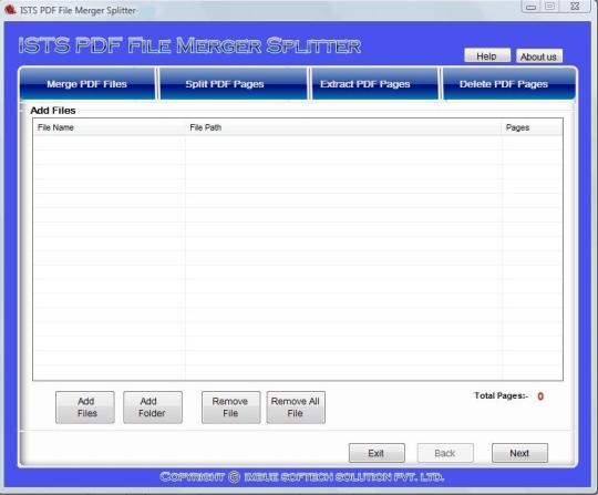 ISTS PDF File Merger Splitter