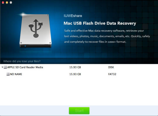 IUWEshare Mac USB Flash Drive Data Recovery