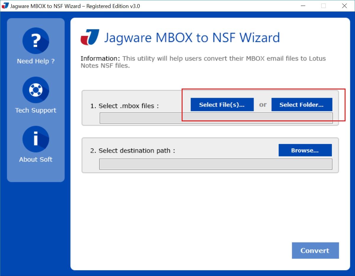 Jagware MBOX to NSF Wizard