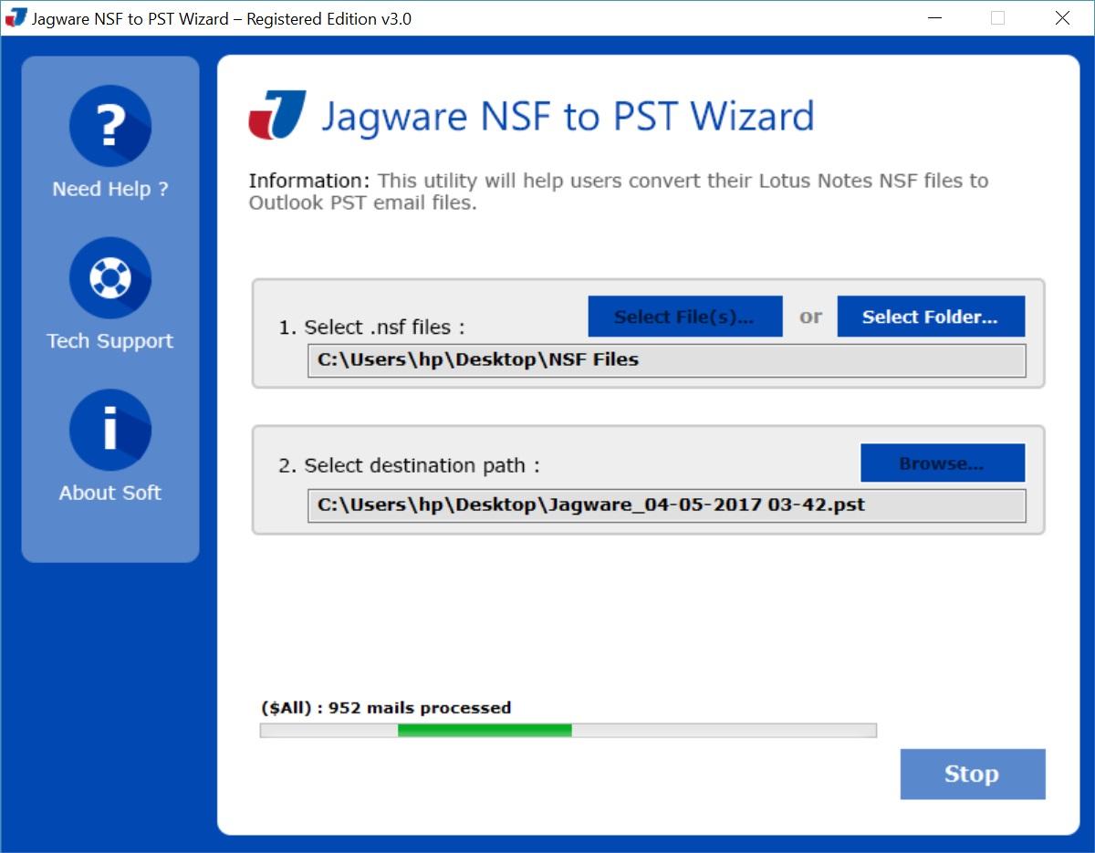 Jagware NSF to PST Wizard
