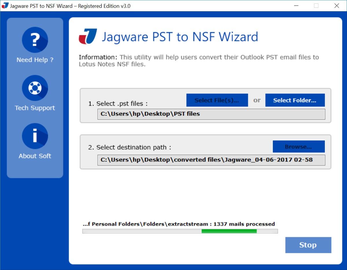 Jagware PST to NSF Wizard