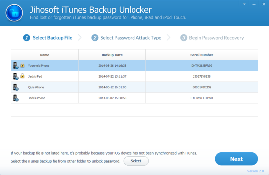 Jihosoft iPhone Backup Unlocker