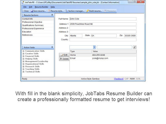 JobTabs Free Resume Builder