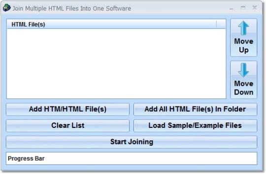 Join Multiple HTML Files Into One Software