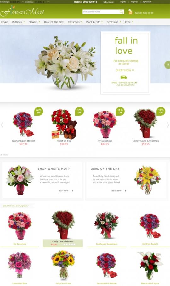 Joomla Flower Virtualmart Template