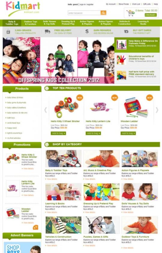 Joomla Kid Shop Virtualmart Template