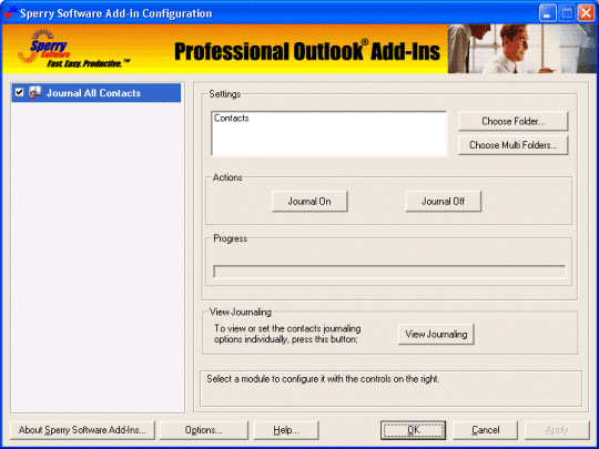 Journal All Contacts for Outlook 2007/Outlook 2010 (32-bit)