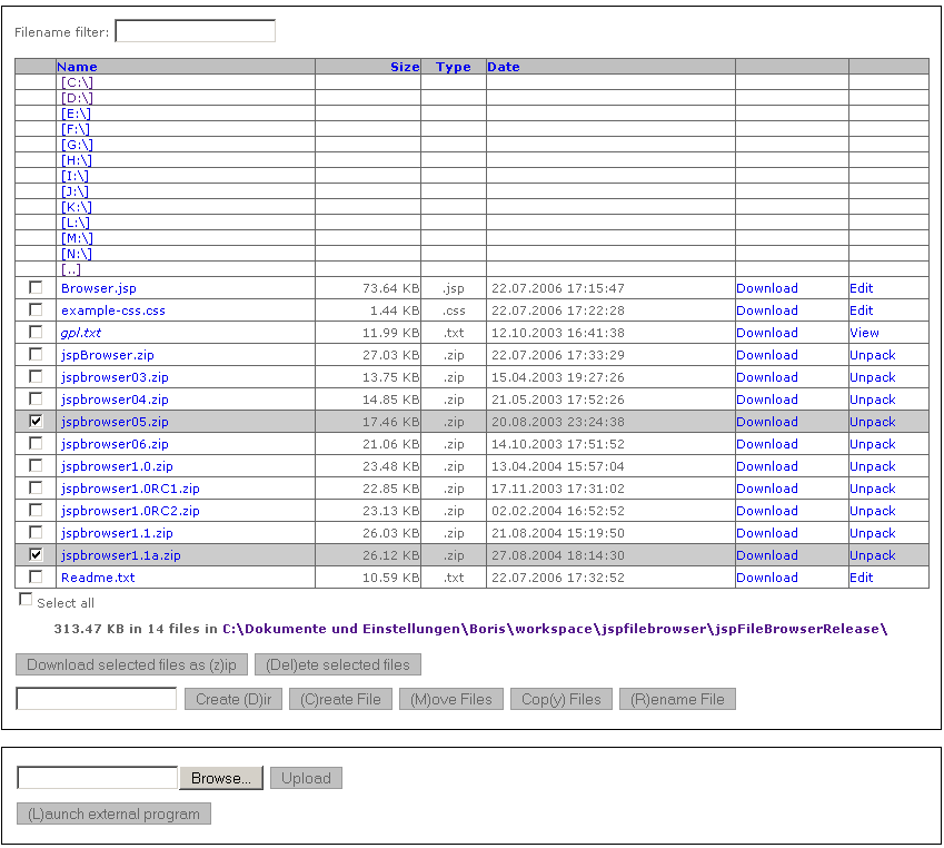 Jsp File Browser