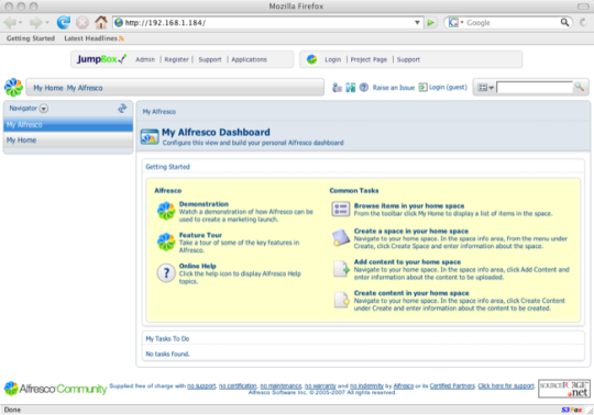 JumpBox for the Alfresco Content Management System