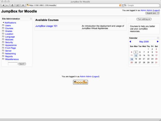 JumpBox for the Moodle Course Management System