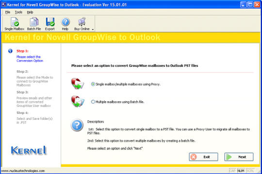 Kernel for Novell GroupWise to Outlook
