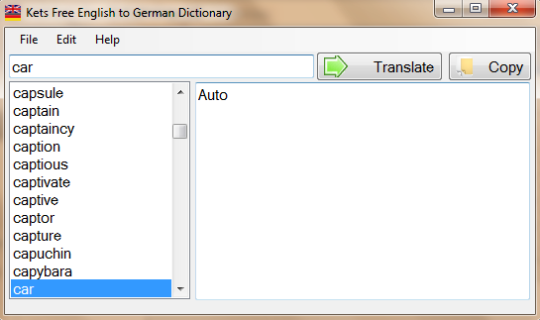 KetLabs Kets Free English to German dictionary