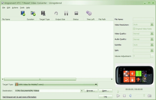 KingConvert HTC 7 Mozart Video Converter