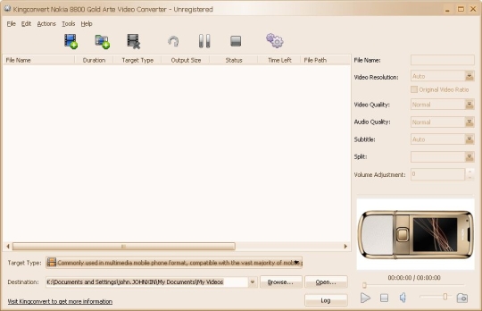 KingConvert Nokia 8800 Gold Arte Video Converter