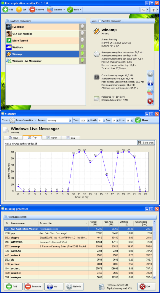 Kiwi Application Monitor