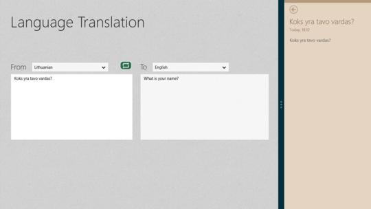 Language Translation for Windows 8