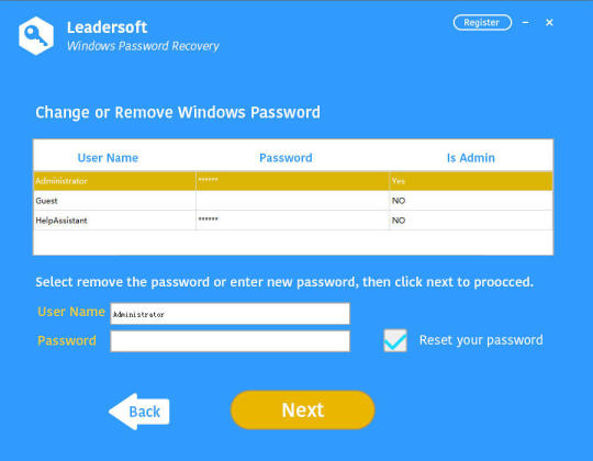 Leadersoft Windows Password Recovery