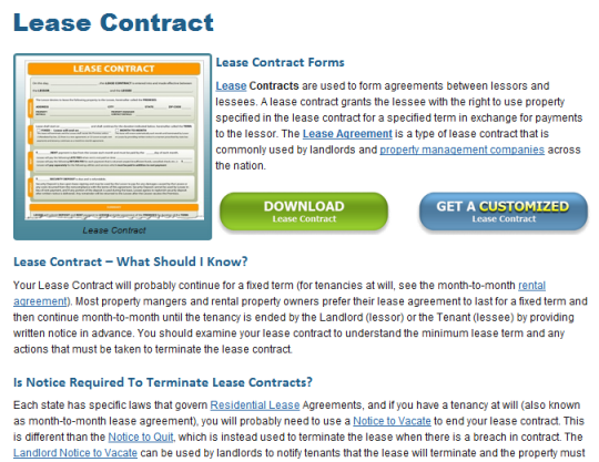 Lease Contract Forms