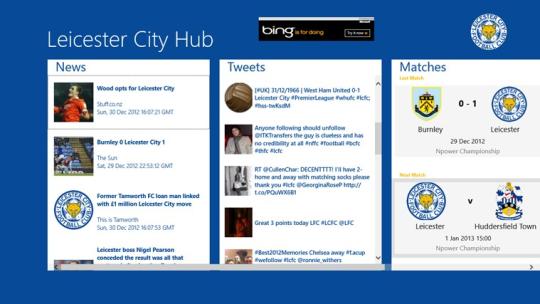 Leicester City Hub for Windows 8