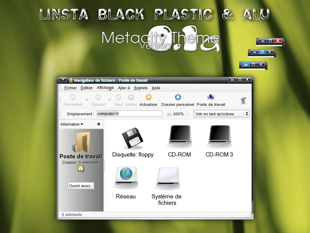 LiNsta Black Plastic & Alu Metacity theme