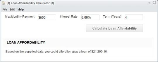 Loan Affordability Calculator