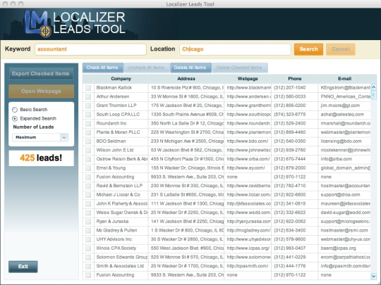 Localizer Leads Tool
