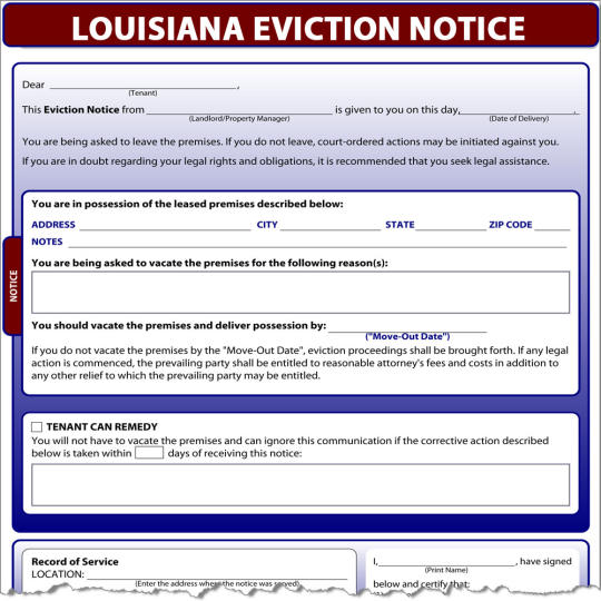 Louisiana Eviction Notice
