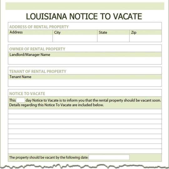 Louisiana Notice To Vacate