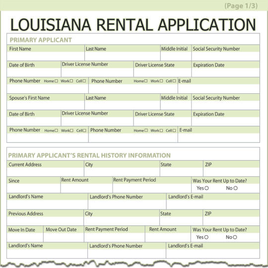Louisiana Rental Application