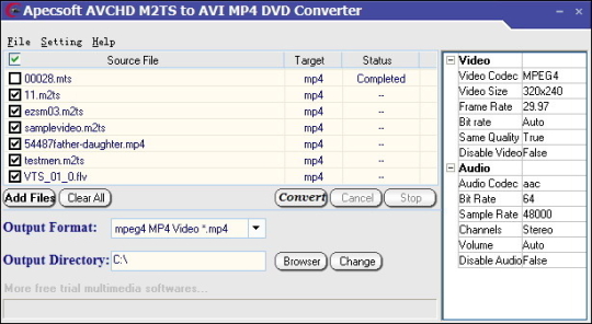 M2TS to AVI MP4 DVD Converter