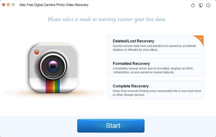 Mac Free Digital Camera Photo Video Recovery