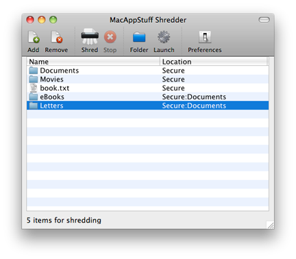 MacAppStuff Shredder