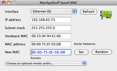MacAppStuff Spoof MAC