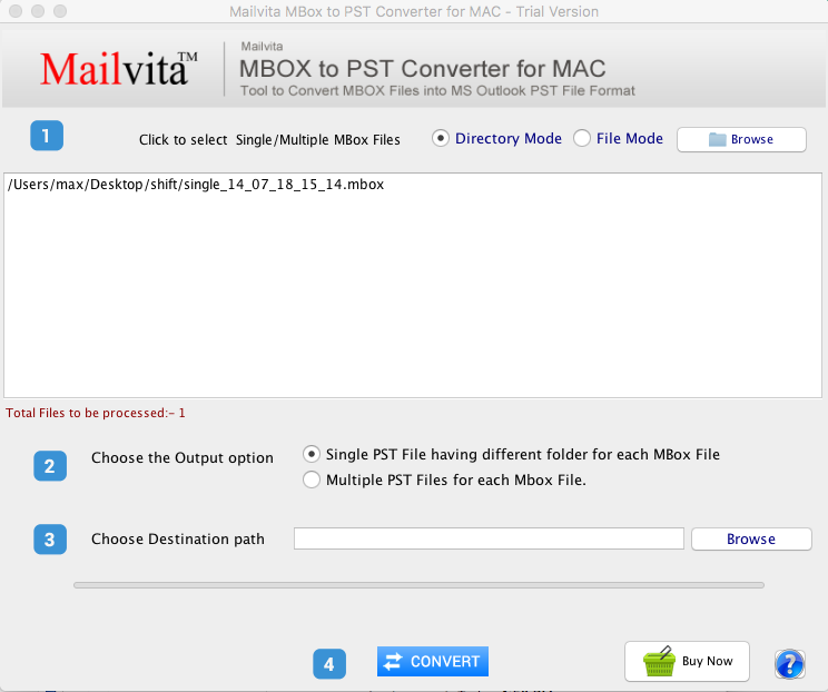 Mailvita MBOX to PST Converter