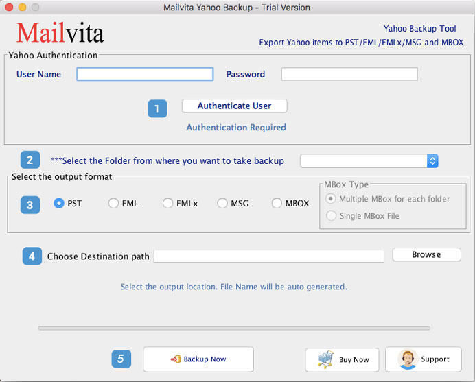 Mailvita Yahoo Backup