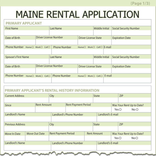Maine Rental Application