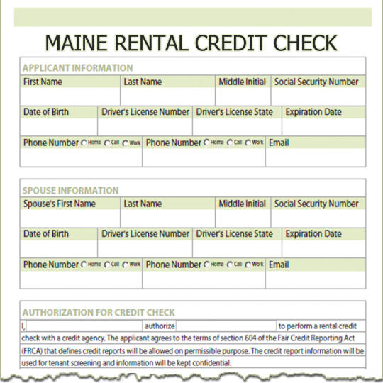 Maine Rental Credit Check
