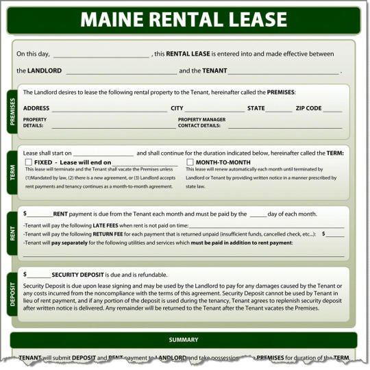 Maine Rental Lease