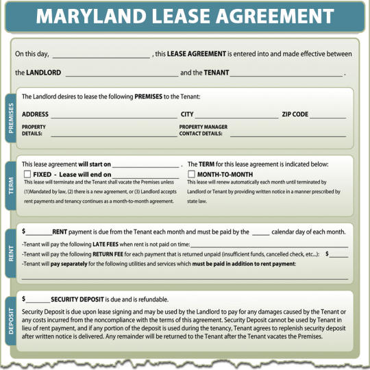 Maryland Lease Agreement