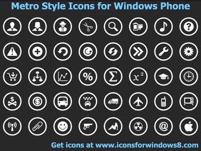 Metro Style Icons for Windows Phone