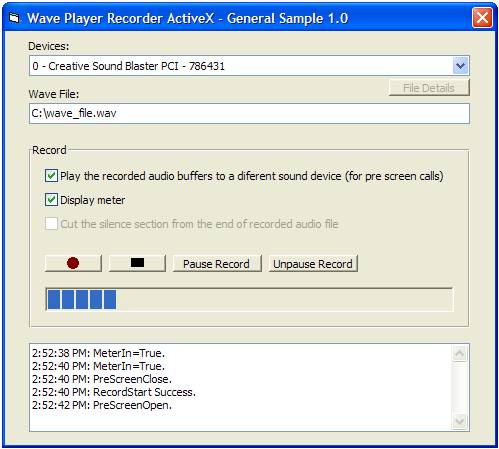 Activex player. ACTIVEX. Wave file.